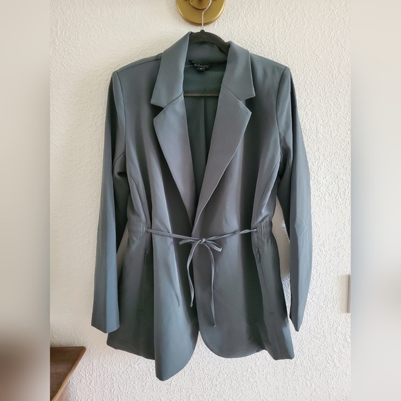 Athleta Endless Primatwill Blazer Jacket Women's  Military Green $179 NWOT - Picture 4 of 10